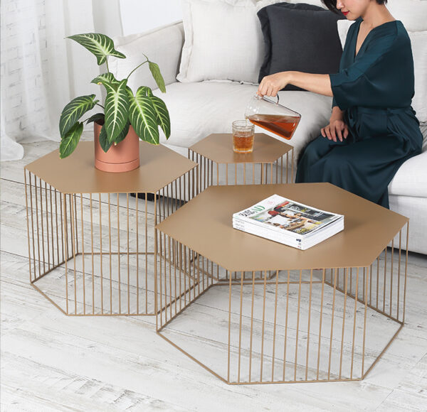 ขาย โต๊ะกลางหกเหลี่ยม Steel Hexagon Coffee Table