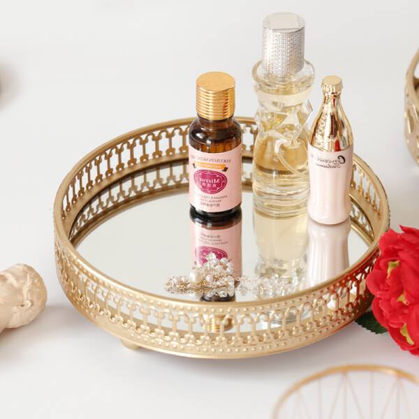 ขาย ถาดกระจกสำหรับแต่งบ้าน Golden Decorative Tray II