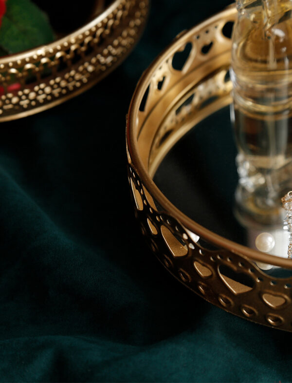 ขาย ถาดกระจกสำหรับแต่งบ้าน Golden Decorative Tray II