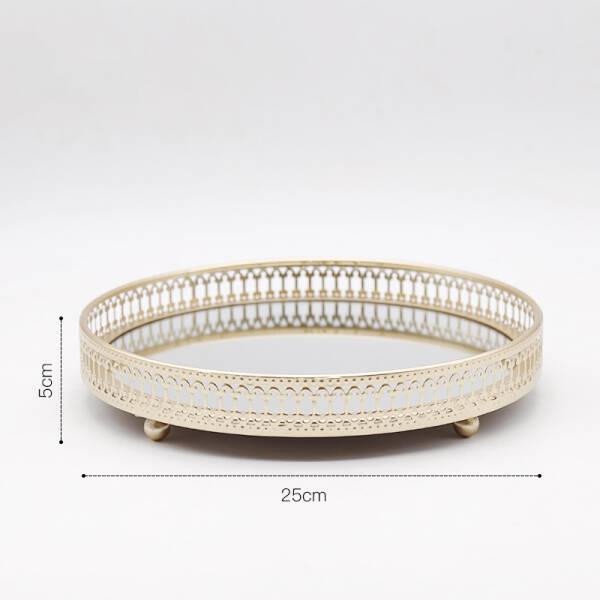 ขาย ถาดกระจกสำหรับแต่งบ้าน Golden Decorative Tray II