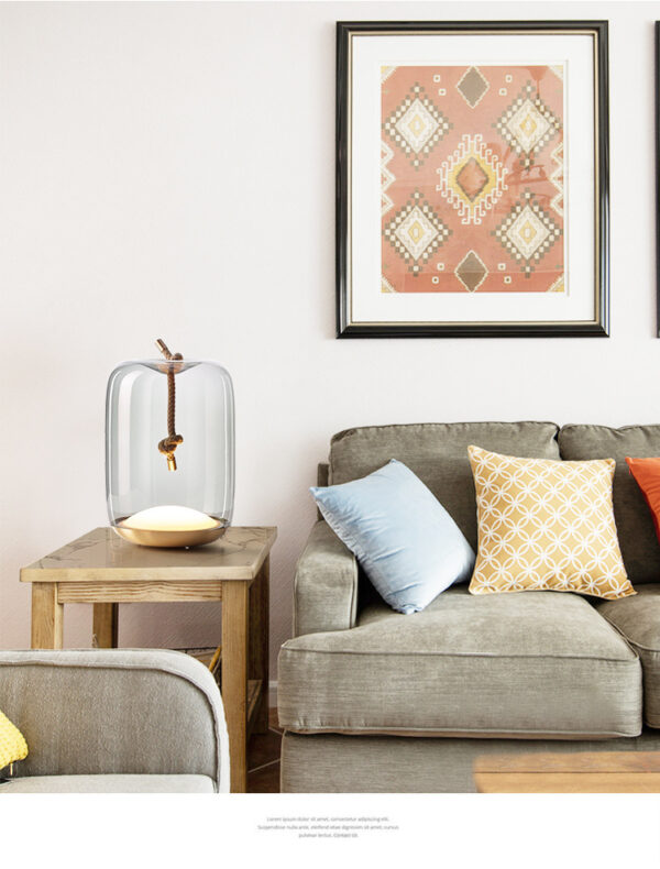 ขาย โคมไฟแก้วสำหรับตกแต่งบ้าน Rope Designed Table Lamp
