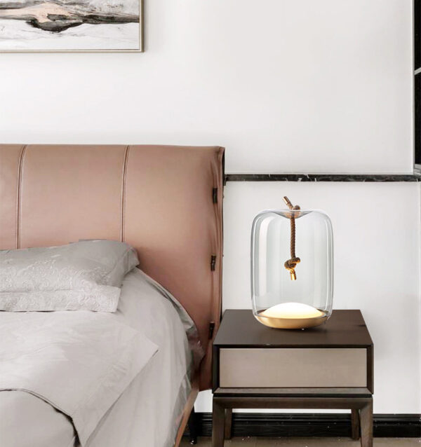 ขาย โคมไฟแก้วสำหรับตกแต่งบ้าน Rope Designed Table Lamp