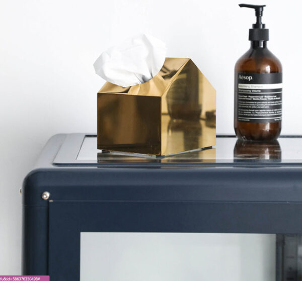 ขาย ที่ใส่กระดาษทิชชู่ตั้งโต๊ะสำหรับห้องรับแขก Golden Home Tissue Box