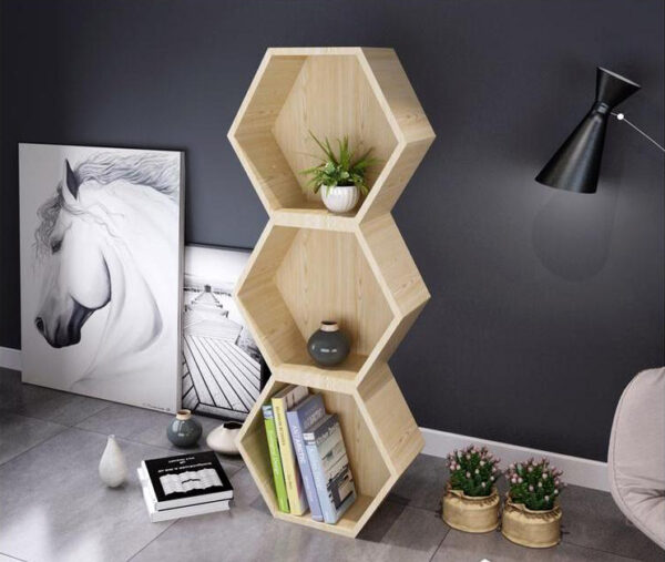 ขาย ชั้นวางของไม้อเนกประสงค์ทรงหกเหลี่ยม Hexagon Decorating Box