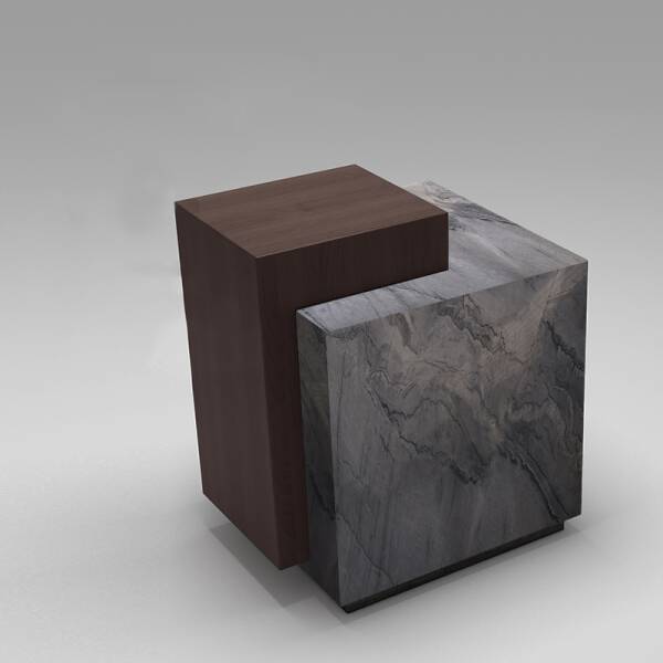 ขาย โต๊ะข้างไม้และหินอ่อน Marble Wood Side Table