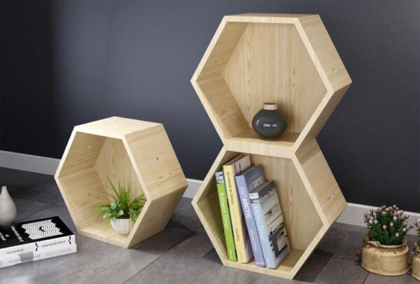 ขาย ชั้นวางของไม้อเนกประสงค์ทรงหกเหลี่ยม Hexagon Decorating Box