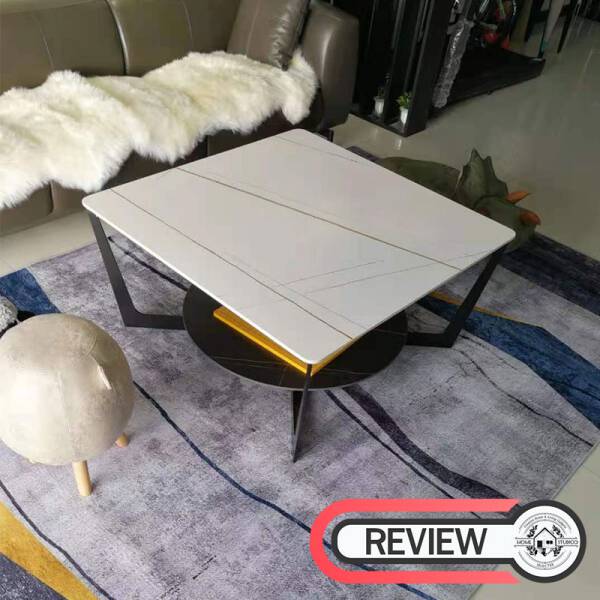 ขาย โต๊ะกลางลายหินอ่อนสองชั้น 2 Layers Square Center Table