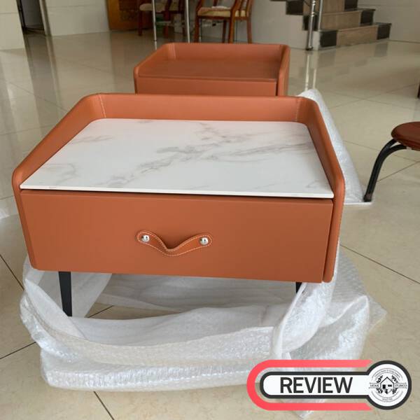 ขาย โต๊ะข้างเตียง Leather Side Table Cabinet