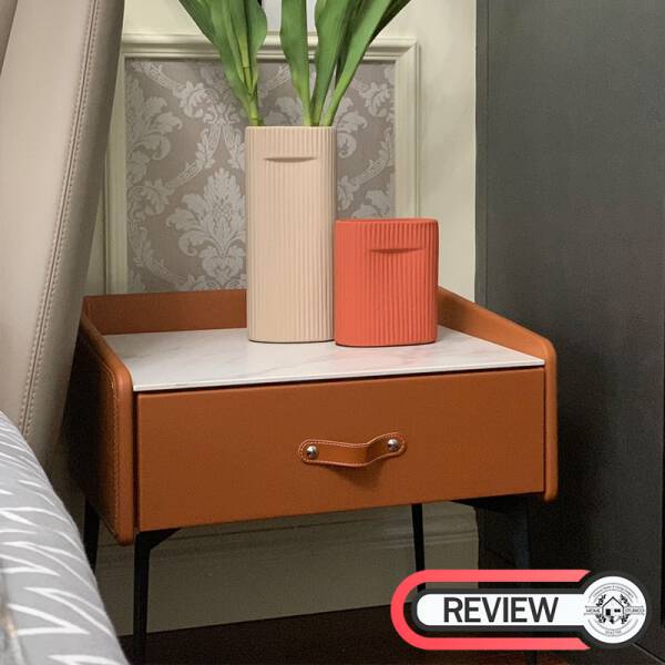 ขาย โต๊ะข้างเตียง Leather Side Table Cabinet