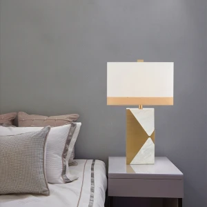 ขาย โคมไฟหัวเตียงสำหรับตกแต่งบ้าน Luxury Marble Table Lamp