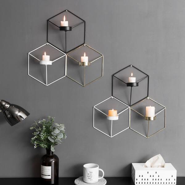 ขาย เชิงเทียนทรงกราฟฟิกสำหรับตกแต่งบ้านติดผนัง Wall Decorative Wall Candle Holder