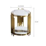 ขาย โต๊ะข้างเตียง โต๊ะข้างโซฟา ท็อปหินอ่อน ขาสแตนเลส Premium Luxury Side Table