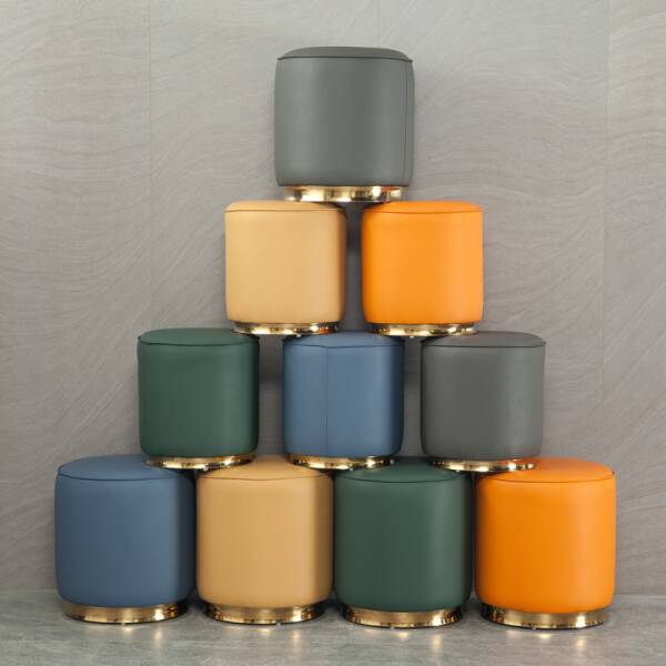 ขาย เก้าอี้สำหรับแต่งบ้าน Round Leather Stool