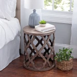 ขาย  โต๊ะข้างไม้ Solid Round Side Table