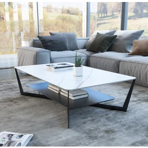 ขาย โต๊ะกลางลายหินอ่อนสองชั้น 2 Layers Rectangle Center Table