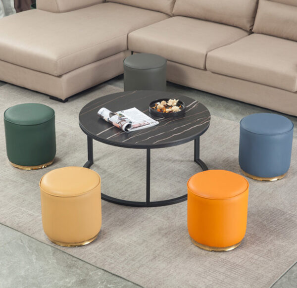 ขาย เก้าอี้สำหรับแต่งบ้าน Round Leather Stool