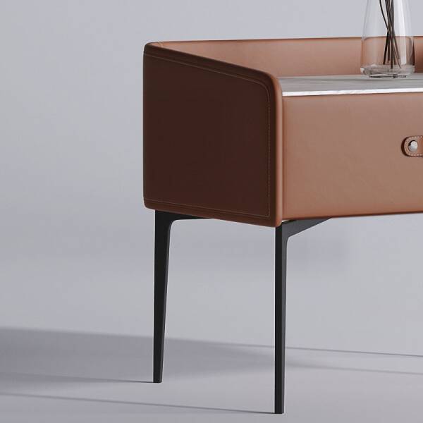 ขาย โต๊ะข้างเตียง Leather Side Table Cabinet