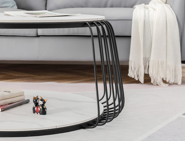ขาย โต๊ะกลางลายหินอ่อนสองชั้น 2 Layers Round Coffee Table