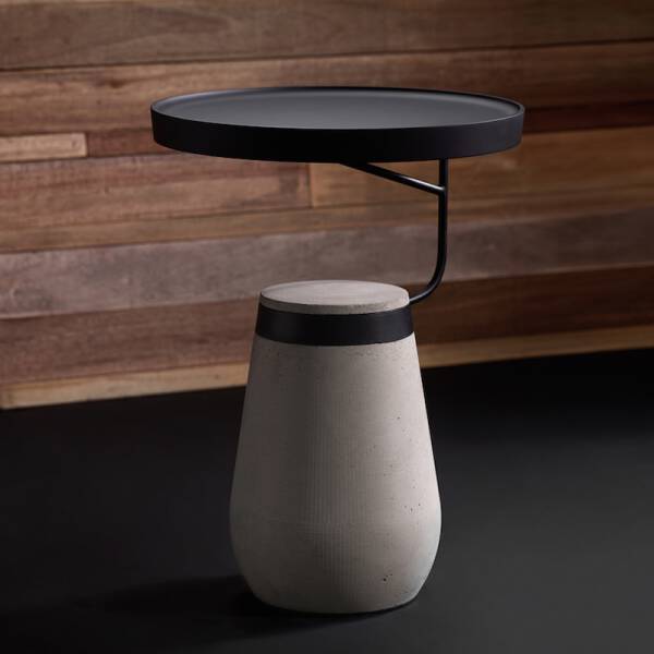 ขาย โต๊ะข้างฐานซีเมนต์  Cement Designed Side Table