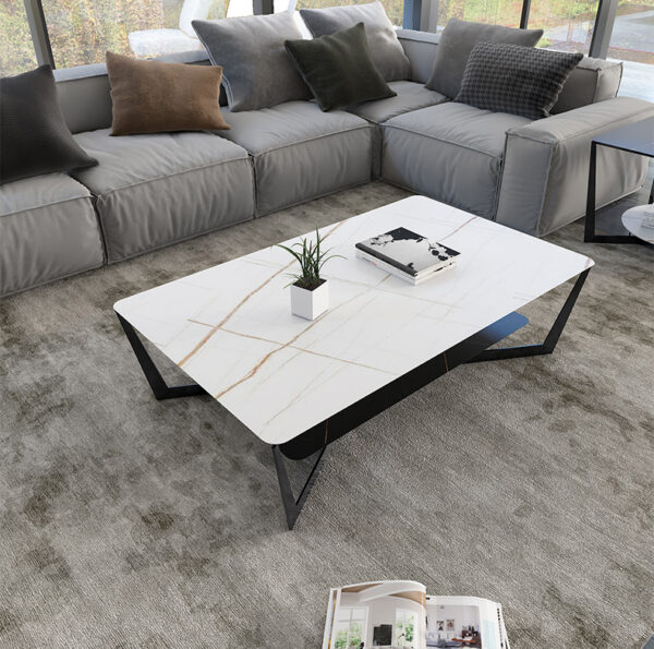 ขาย โต๊ะกลางลายหินอ่อนสองชั้น 2 Layers Rectangle Center Table