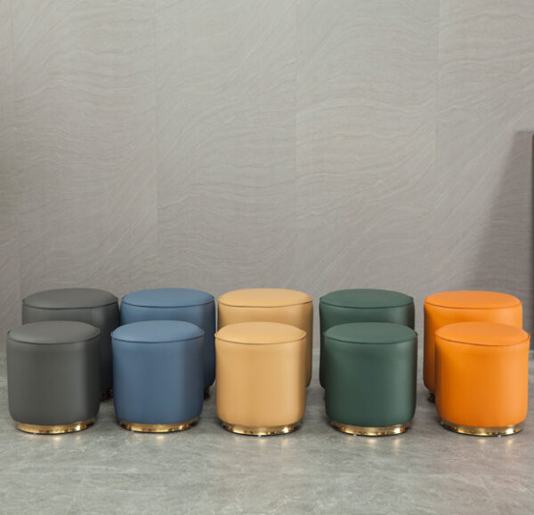 ขาย เก้าอี้สำหรับแต่งบ้าน Round Leather Stool
