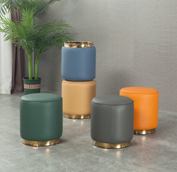 ขาย เก้าอี้สำหรับแต่งบ้าน Round Leather Stool