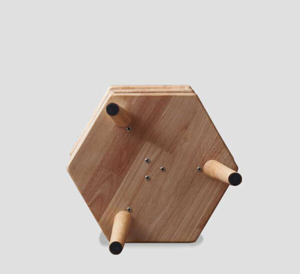 ขาย โต๊ะข้างไม้ทรงหกเหลี่ยม Wooden Hexagon Side Table