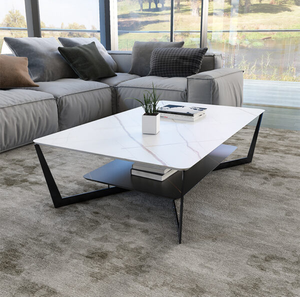 ขาย โต๊ะกลางลายหินอ่อนสองชั้น 2 Layers Rectangle Center Table