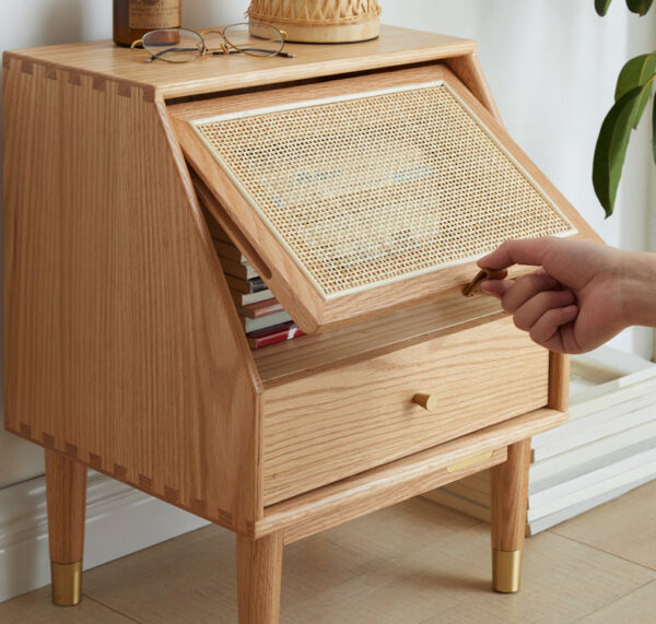 ขาย โต๊ะข้างไม้สาน Rattan Side Table V