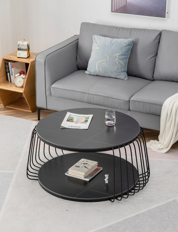 ขาย โต๊ะกลางลายหินอ่อนสองชั้น 2 Layers Round Coffee Table