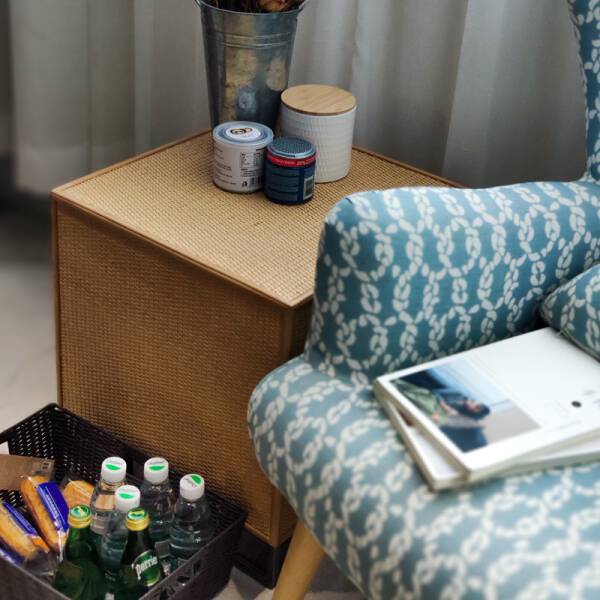 ขาย โต๊ะข้างไม้สาน Wickers Square Side Table