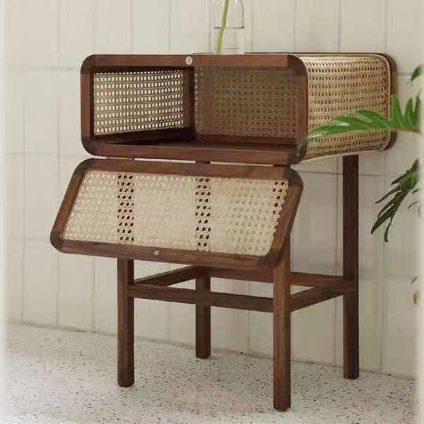 ขาย โต๊ะข้างไม้สาน Rattan Side Table III