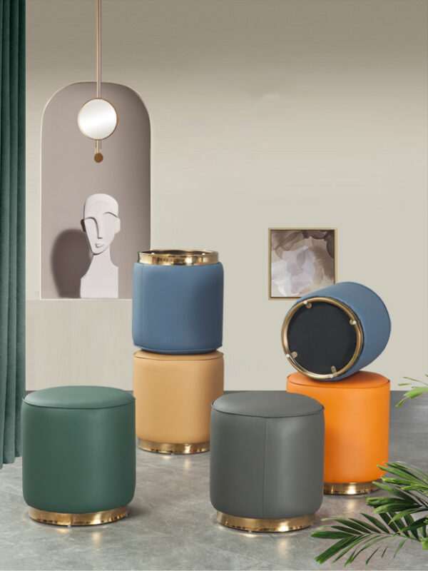 ขาย เก้าอี้สำหรับแต่งบ้าน Round Leather Stool