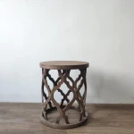 ขาย  โต๊ะข้างไม้ Solid Round Side Table