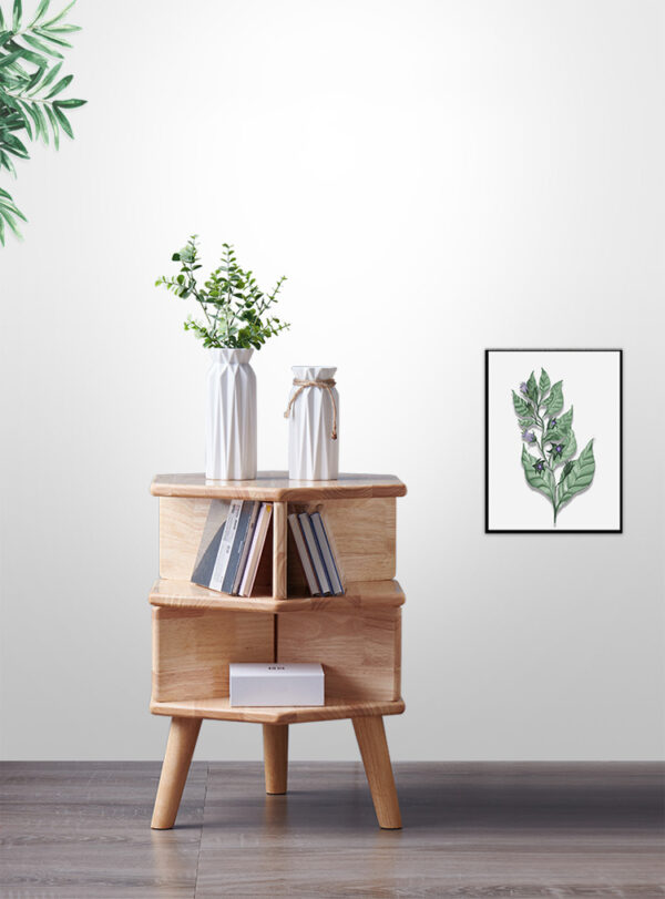 ขาย โต๊ะข้างไม้ทรงหกเหลี่ยม Wooden Hexagon Side Table