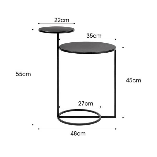 ขาย โต๊ะข้างโซฟาข้างเตียงเหล็กสองชั้น 2 Layers Steel Side Table II