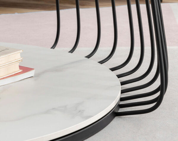 ขาย โต๊ะกลางลายหินอ่อนสองชั้น 2 Layers Round Coffee Table
