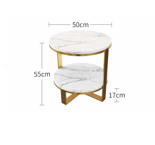 ขาย โต๊ะข้างหินอ่อน 2 Layers Round Side Table II