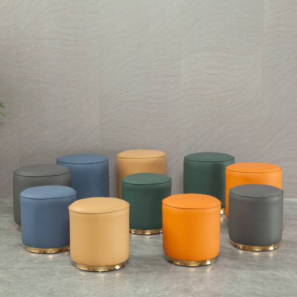 ขาย เก้าอี้สำหรับแต่งบ้าน Round Leather Stool