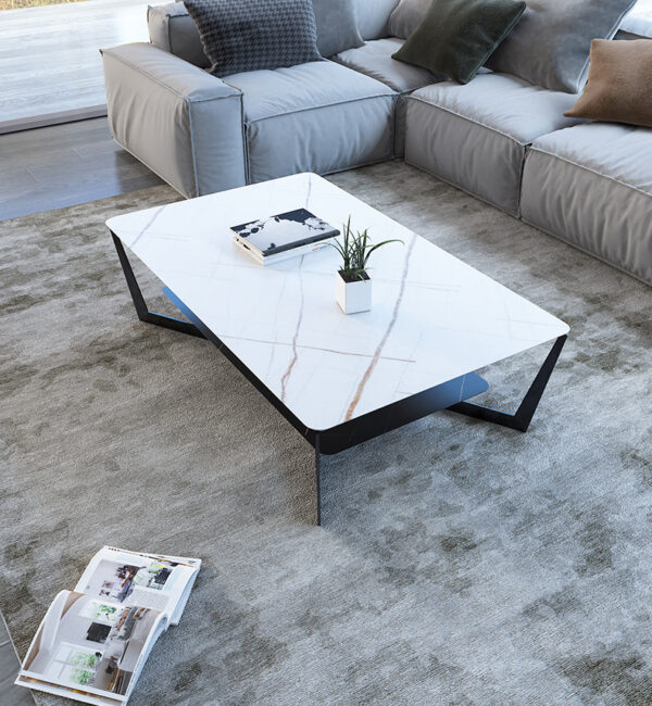 ขาย โต๊ะกลางลายหินอ่อนสองชั้น 2 Layers Rectangle Center Table