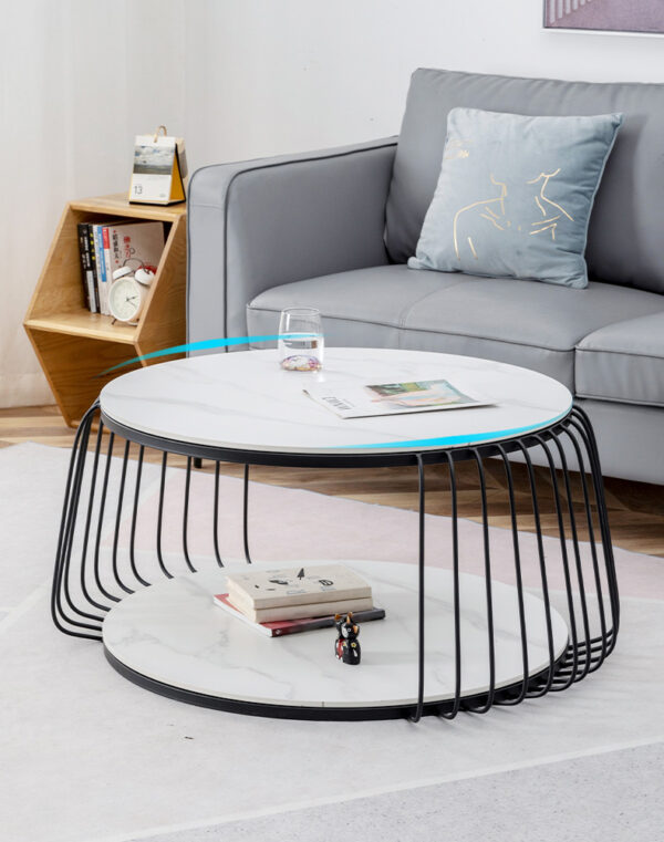 ขาย โต๊ะกลางลายหินอ่อนสองชั้น 2 Layers Round Coffee Table