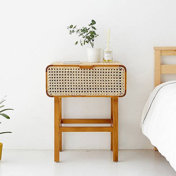 ขาย โต๊ะข้างไม้สาน Rattan Side Table III