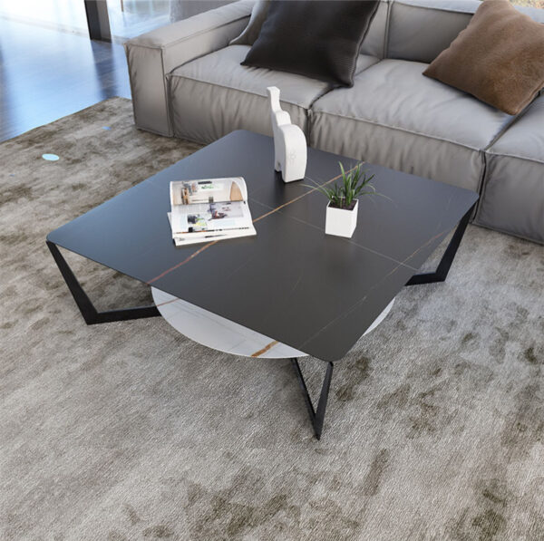 ขาย โต๊ะกลางลายหินอ่อนสองชั้น 2 Layers Square Center Table