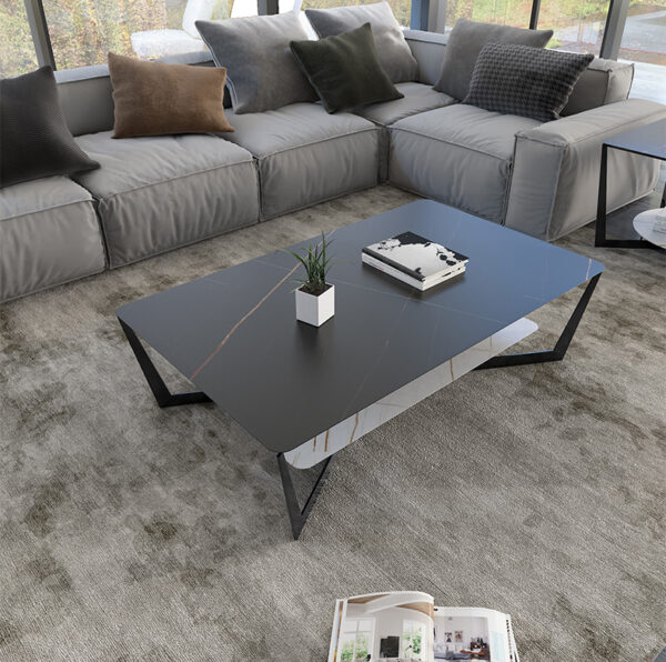 ขาย โต๊ะกลางลายหินอ่อนสองชั้น 2 Layers Rectangle Center Table