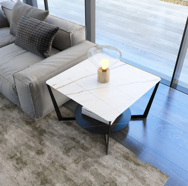 ขาย โต๊ะกลางลายหินอ่อนสองชั้น 2 Layers Square Center Table