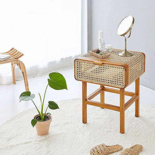 ขาย โต๊ะข้างไม้สาน Rattan Side Table III