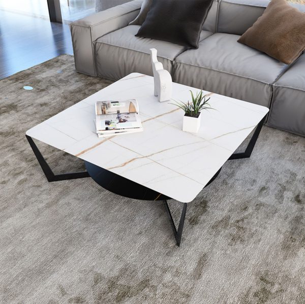 ขาย โต๊ะกลางลายหินอ่อนสองชั้น 2 Layers Square Center Table
