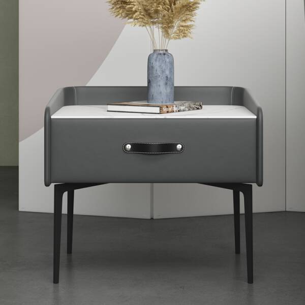 ขาย โต๊ะข้างเตียง Leather Side Table Cabinet