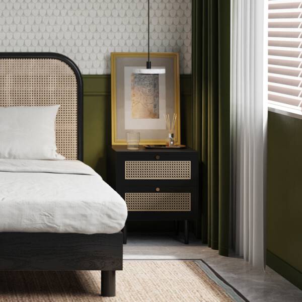 ขาย โต๊ะข้างไม้สาน Rattan Side Table VI