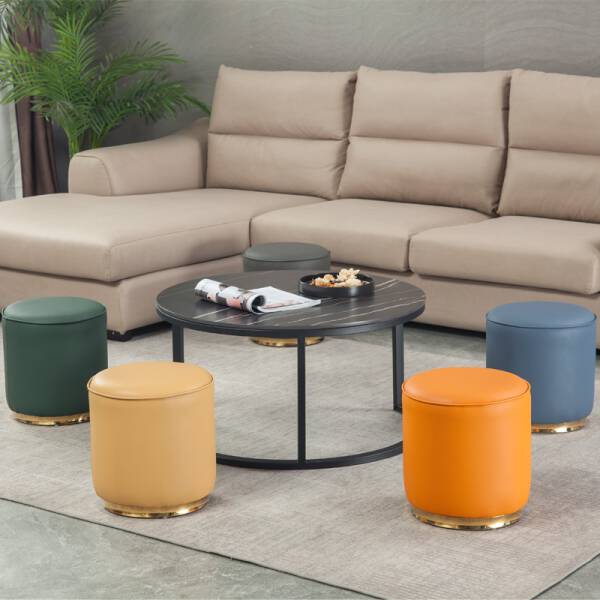 ขาย เก้าอี้สำหรับแต่งบ้าน Round Leather Stool